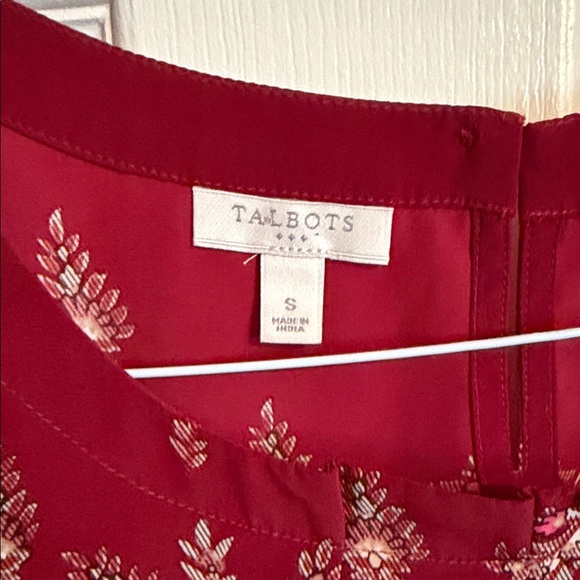 Talbots Red and Gray Paisley Blouse - Picture 2 of 7
